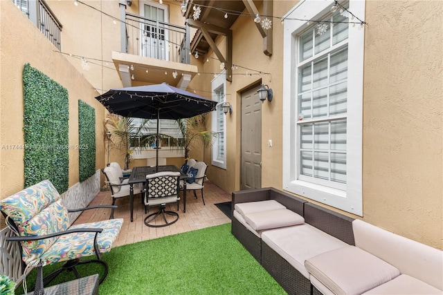 view of patio with an outdoor hangout area