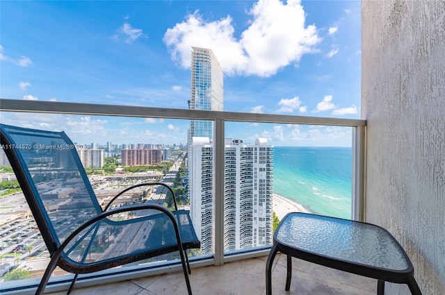 balcony with a water view