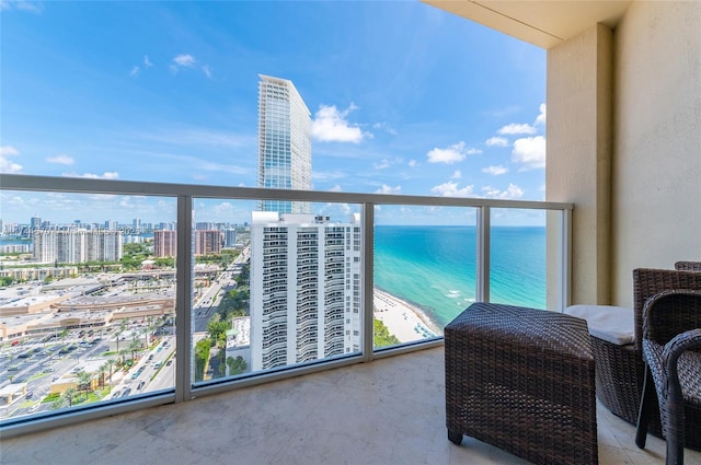 balcony with a water view