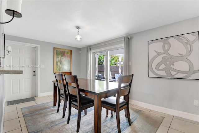 view of tiled dining area