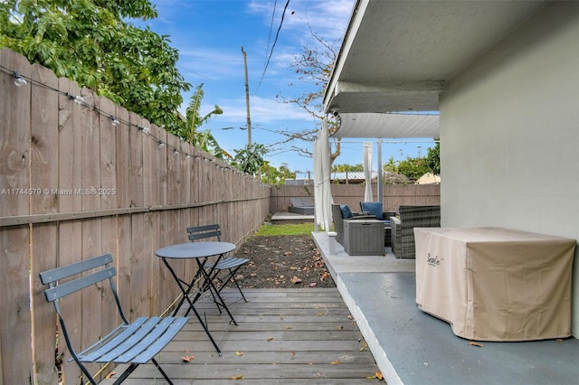 view of wooden deck