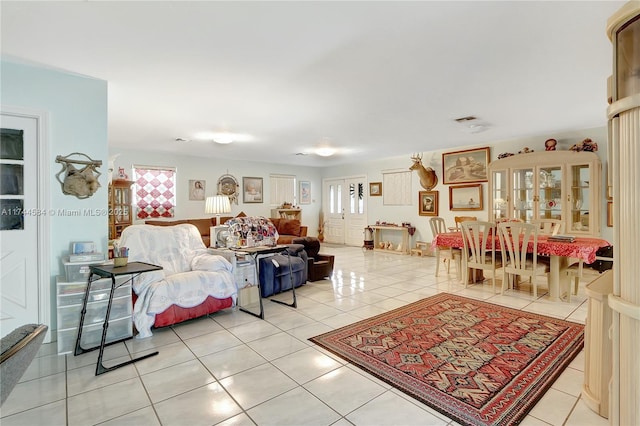 view of tiled living room