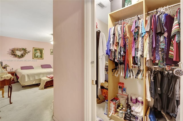 spacious closet featuring carpet