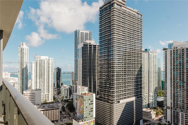 property's view of city with a water view