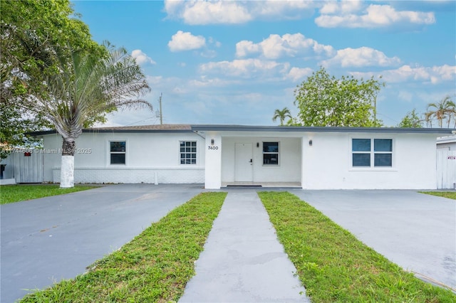 view of single story home