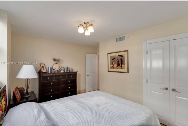 bedroom featuring a closet