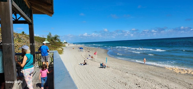 water view featuring a beach view