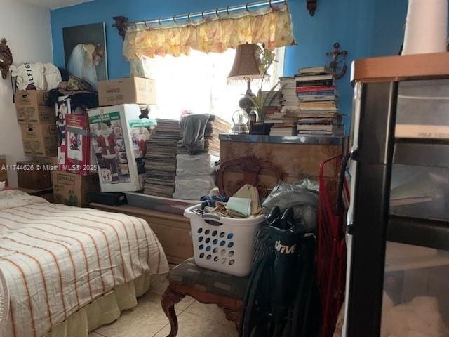 bedroom featuring tile patterned floors