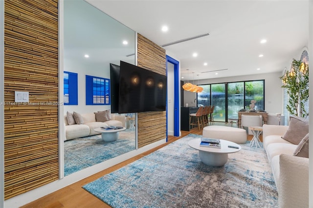 living room featuring hardwood / wood-style floors