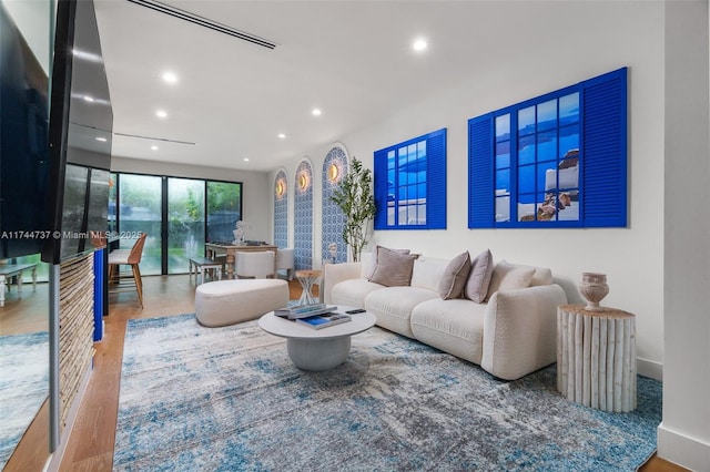 living room featuring hardwood / wood-style floors