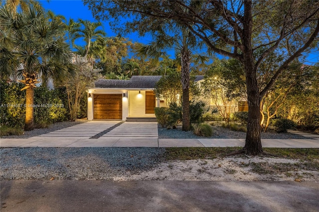 view of front of home featuring a garage