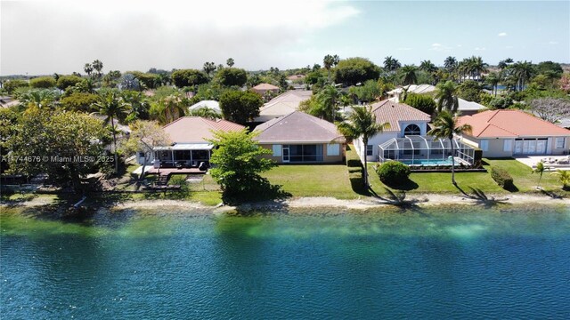 575 SE 29th Dr, Homestead, FL 33033 - birds eye view of property with a water view and a residential view