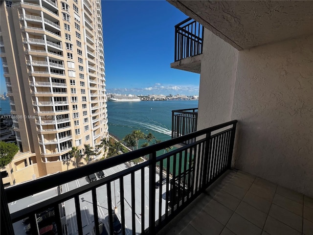 balcony with a water view