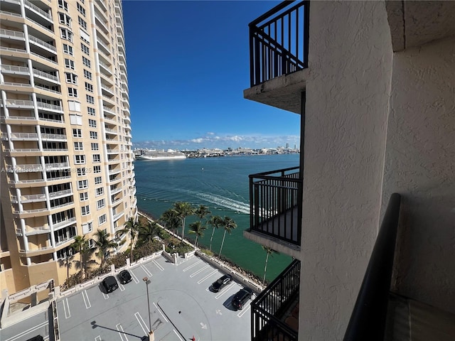 balcony with a water view