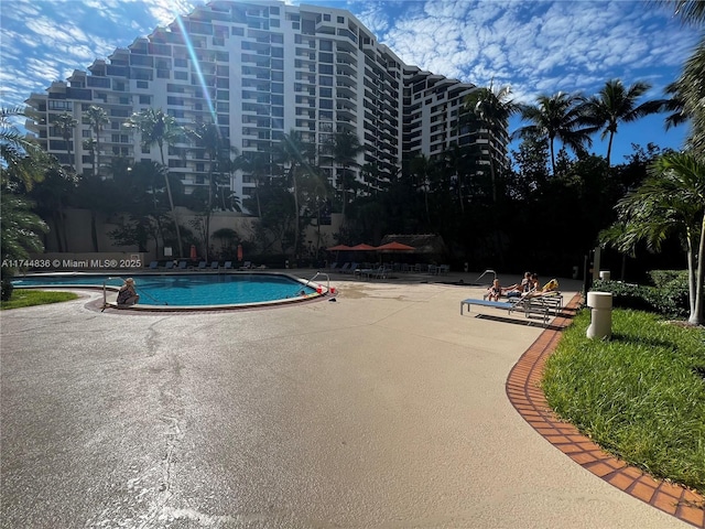 view of pool with a patio