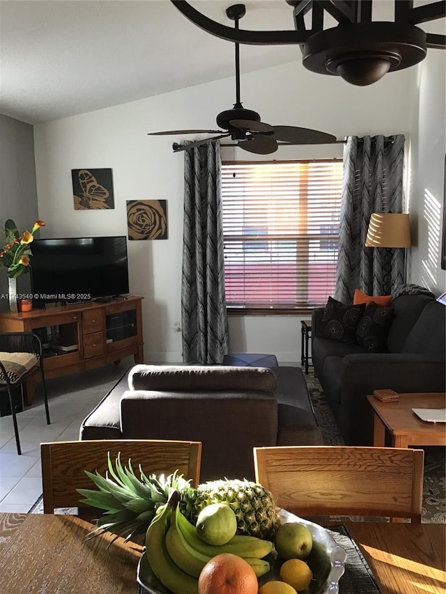609 Waterside Dr Unit 609, Hypoluxo, FL 33462 - tiled living area featuring ceiling fan