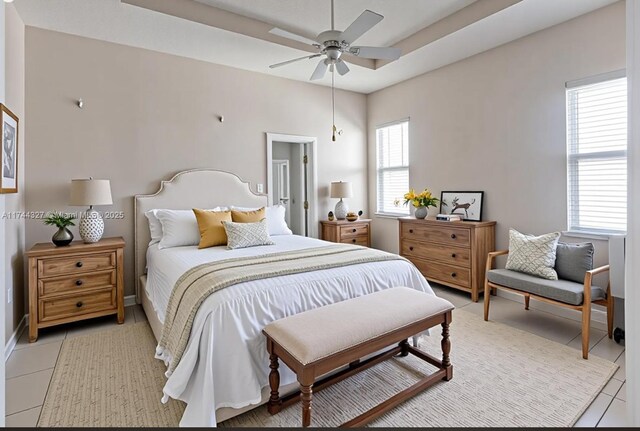 2120 SE 17th Ave, Homestead, FL 33035 - bedroom featuring light tile patterned floors and ceiling fan