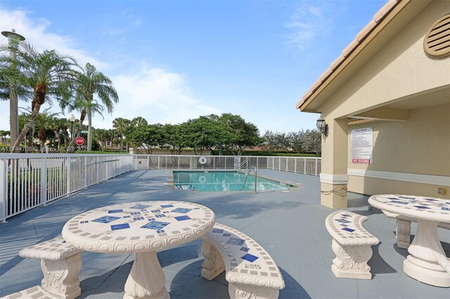 view of pool featuring a patio area