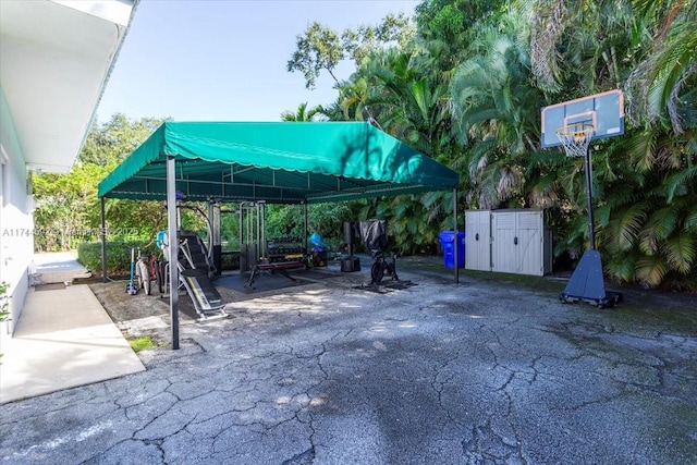 view of patio with a detached carport