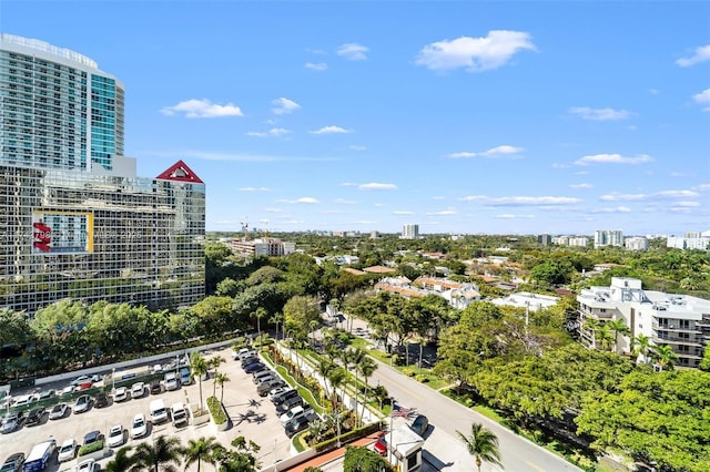 drone / aerial view with a view of city