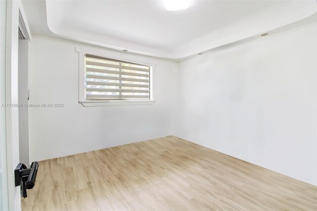 empty room with light wood-type flooring