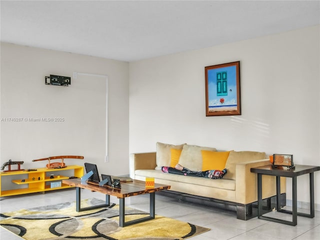 view of tiled living room