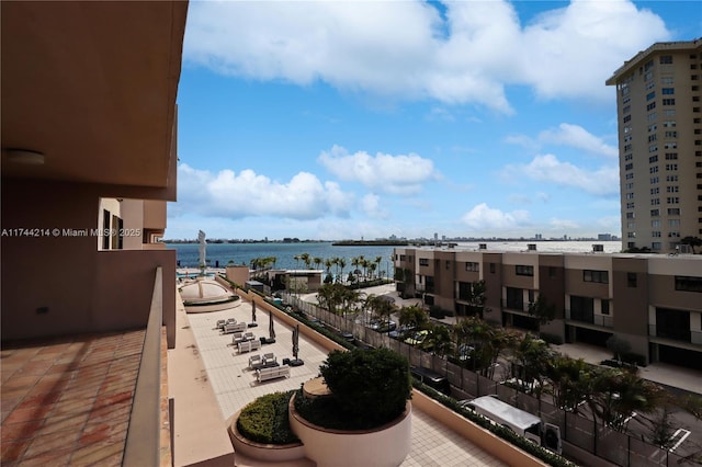 balcony with a water view