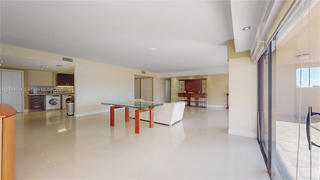 interior space with independent washer and dryer