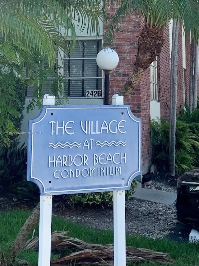 view of community sign