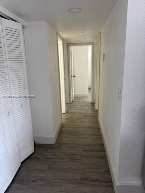 hall featuring dark hardwood / wood-style flooring