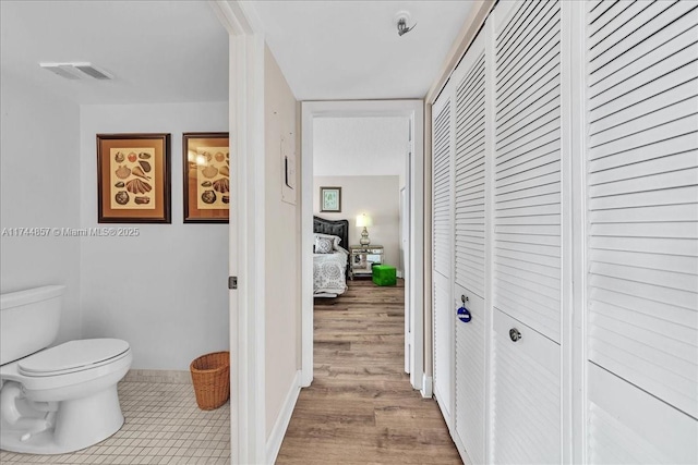 hall featuring light wood-type flooring