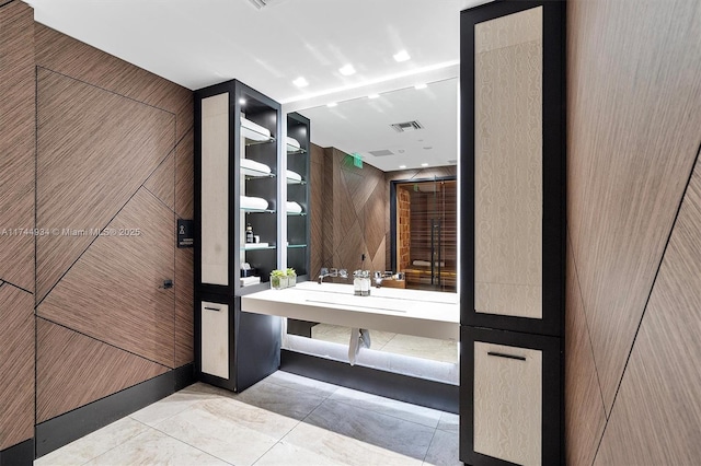 bathroom featuring vanity and tile patterned floors