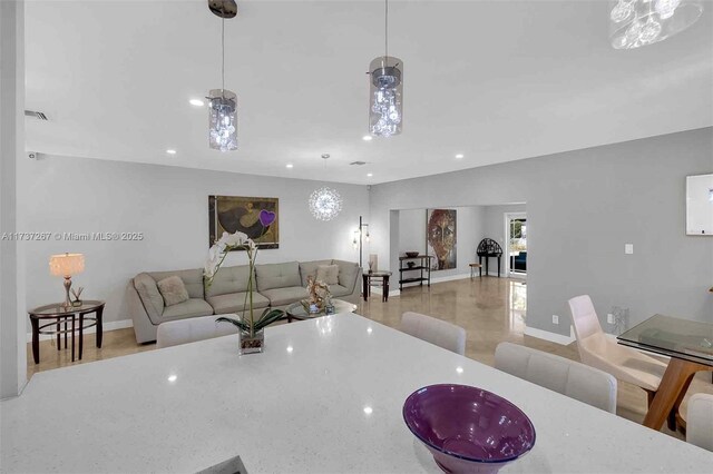 461 NE 115th St, Miami, FL 33161 - living room with recessed lighting and baseboards
