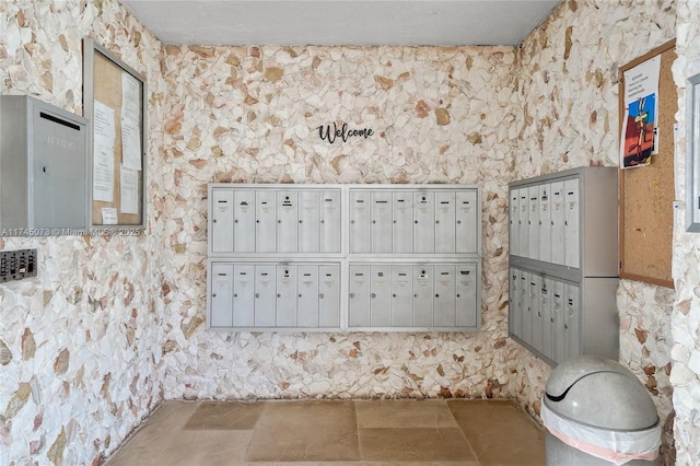 bathroom featuring stone finish floor