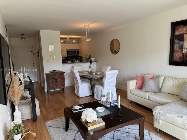 living room featuring hardwood / wood-style flooring