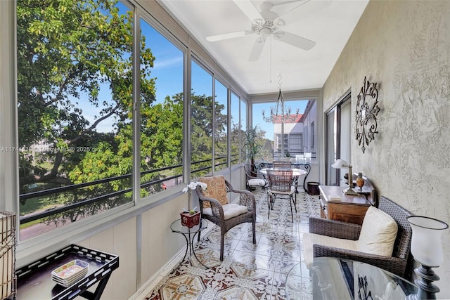 4000 NW 44th Ave Unit 405, Lauderdale Lakes, FL 33319 - sunroom / solarium with ceiling fan with notable chandelier