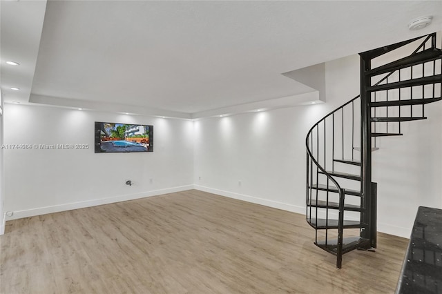 interior space with hardwood / wood-style floors