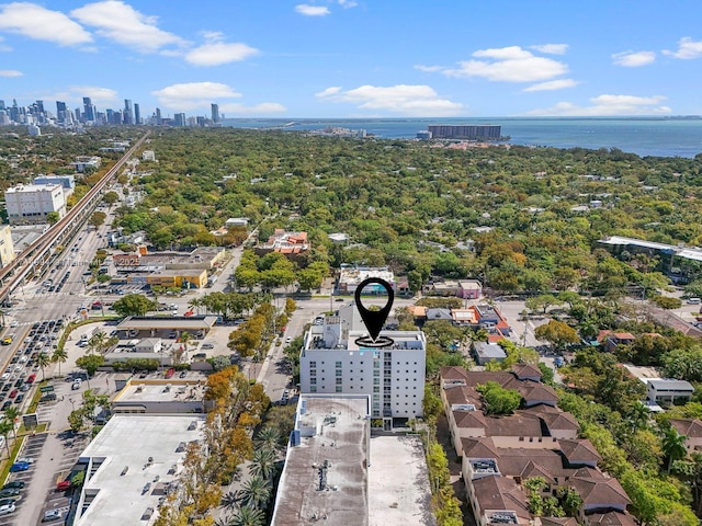 drone / aerial view with a view of city