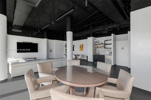 dining area with sink