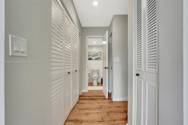 hall featuring light hardwood / wood-style floors