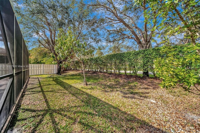 view of yard featuring fence