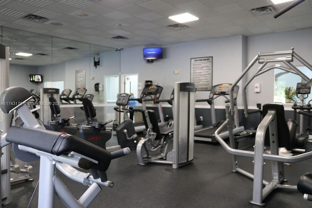 gym with visible vents