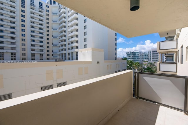 balcony with a city view