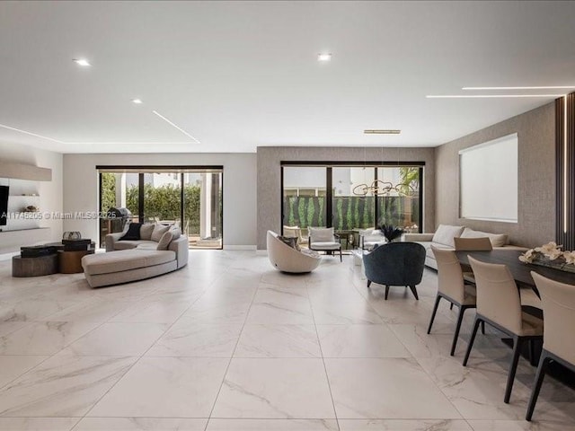 living room featuring plenty of natural light