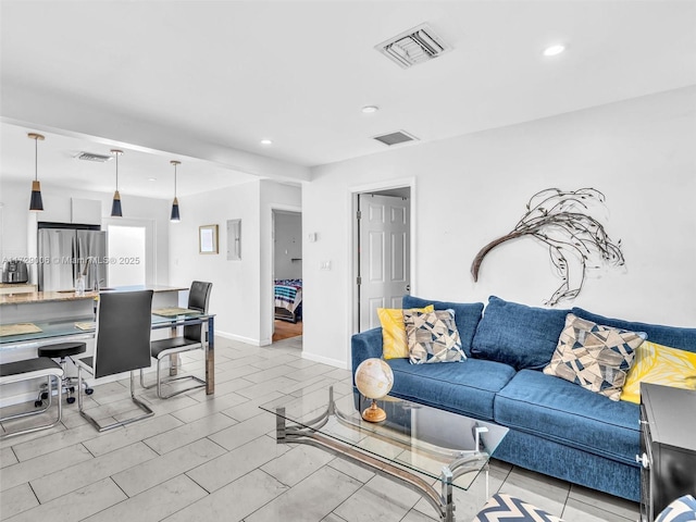 living room featuring light hardwood / wood-style floors