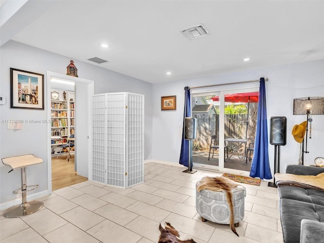 view of tiled living room