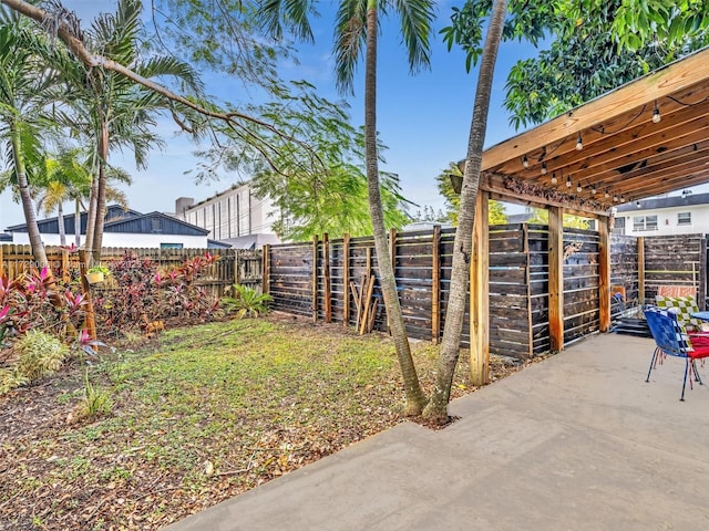 view of yard with a patio