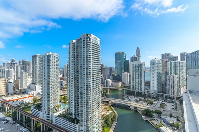 view of city featuring a water view