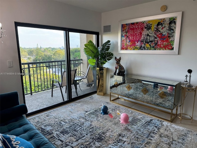 3530 SW 22nd St Unit 706, Miami, FL 33145 - living area with tile patterned flooring and visible vents