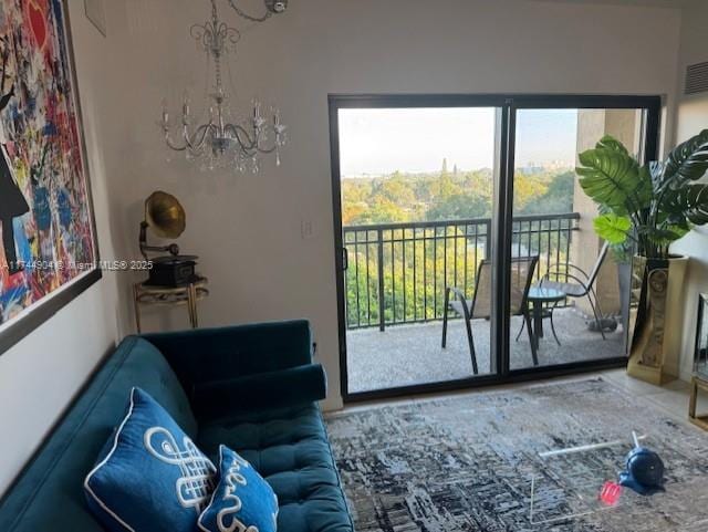 3530 SW 22nd St Unit 706, Miami, FL 33145 - living area with a chandelier